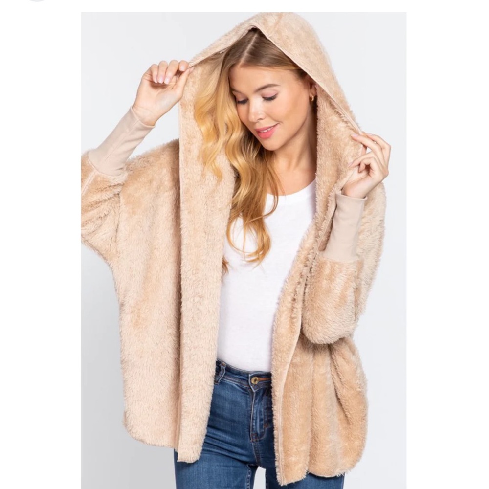19 hooded Sherpa fleece hooded jacket